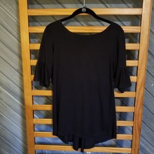 Elegantees black 3/4 sleeve top size small